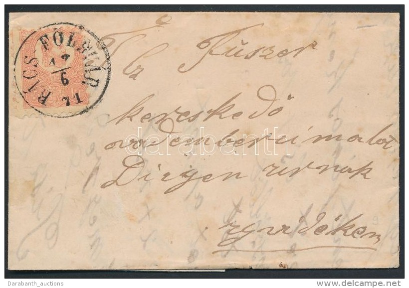 1871 KÅ‘nyomat 5kr Lev&eacute;len / Mi 3 On Cover 'B&Aacute;CS-F&Ouml;LDV&Aacute;R' - &Uacute;jvid&eacute;k - Autres & Non Classés