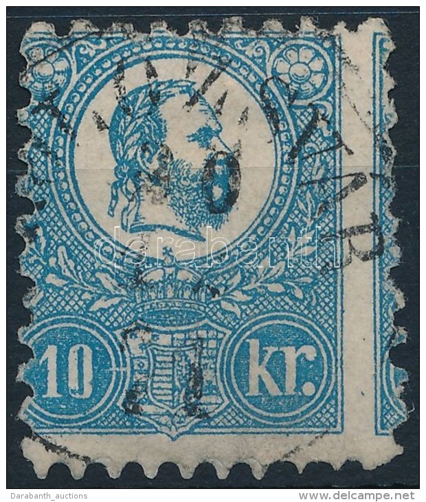 O 1871 KÅ‘nyomat 10kr K&eacute;pbe Fogazva / Mi 4 With Shifted Perforation '(K)OLOZSV&Aacute;R' - Autres & Non Classés