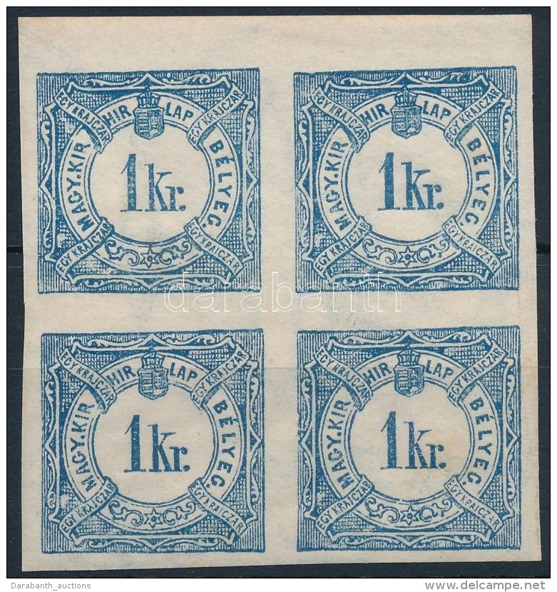 ** 1898 H&iacute;rlapillet&eacute;k 1kr &iacute;vsz&eacute;li N&eacute;gyest&ouml;mb / Newspaper Duty Stamp 1kr... - Autres & Non Classés