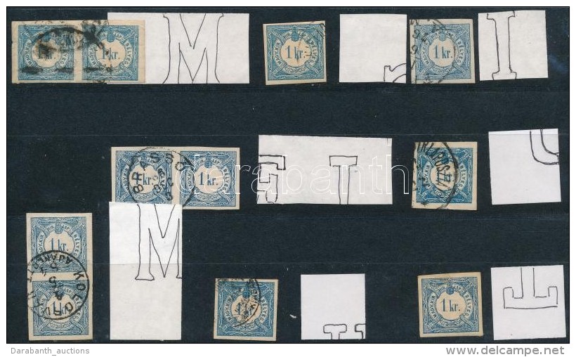 O 1868 22 Db V&iacute;zjeles H&iacute;rlapillet&eacute;k B&eacute;lyeg / 22 Newspaper Duty Stamps With Watermark - Otros & Sin Clasificación