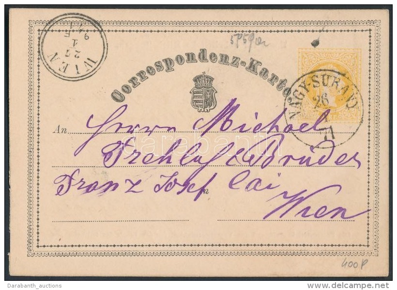 1871 D&iacute;jjegyes LevelezÅ‘lap / PS-card 'NAGY-SUR&Aacute;NY' - 'WIEN' - Otros & Sin Clasificación