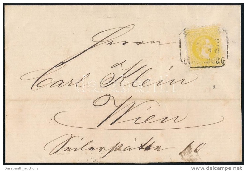 1869 2kr S&aacute;rga Nyomtatv&aacute;nyon / Yellow On Printed Matter '(SOPRON OEDEN)BURG' - 'WIEN' - Otros & Sin Clasificación