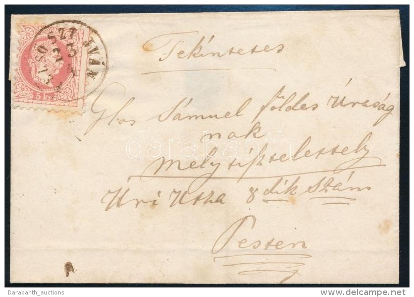 1868 5kr Lev&eacute;len / On Cover 'FELSÅ SZT.JV&Aacute;N' - 'PEST' - Autres & Non Classés