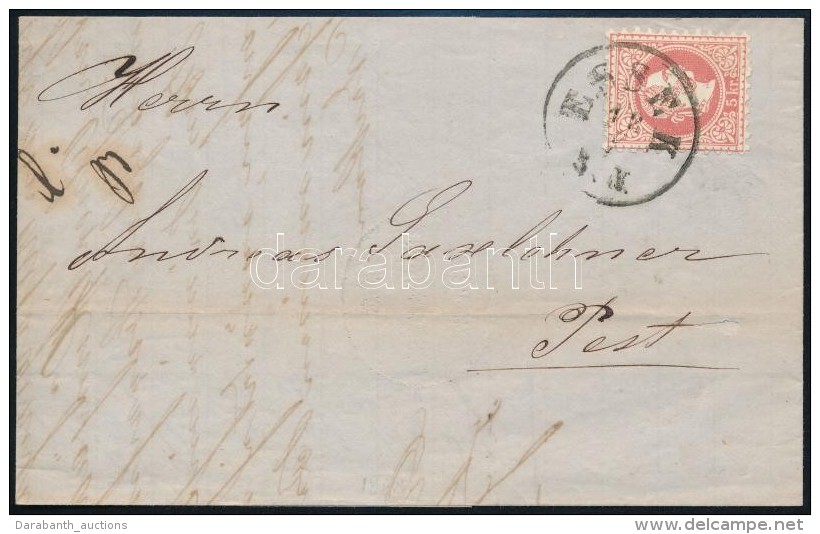 1868 5kr Lev&eacute;len / On Cover 'ESSEK / 5 N.' - Pest - Autres & Non Classés