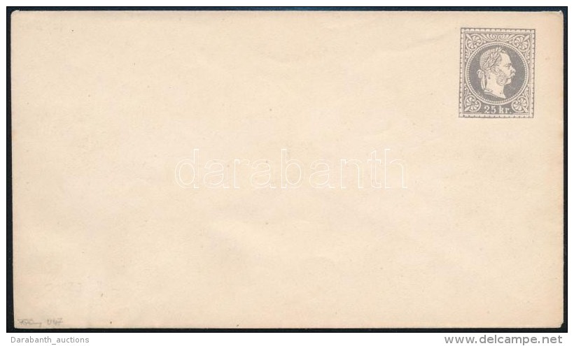 1867 25kr D&iacute;jjegyes Bor&iacute;t&eacute;k Haszn&aacute;latlan / Unused PS-cover Signed: Puschmann - Autres & Non Classés