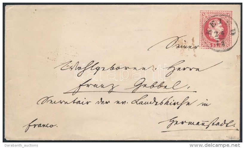 1867 5kr D&iacute;jjegyes Bor&iacute;t&eacute;k / PS-cover 'KEISD' - SCHAESSBURG' - 'NAGY SZEBEN'. Signed:... - Autres & Non Classés