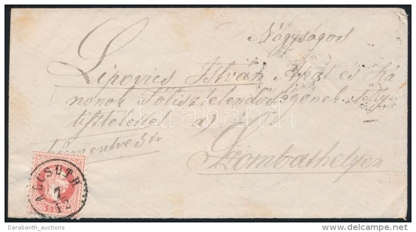 1867 5kr Lev&eacute;len / On Cover 'ALCSUTH' - Szombathely - Otros & Sin Clasificación