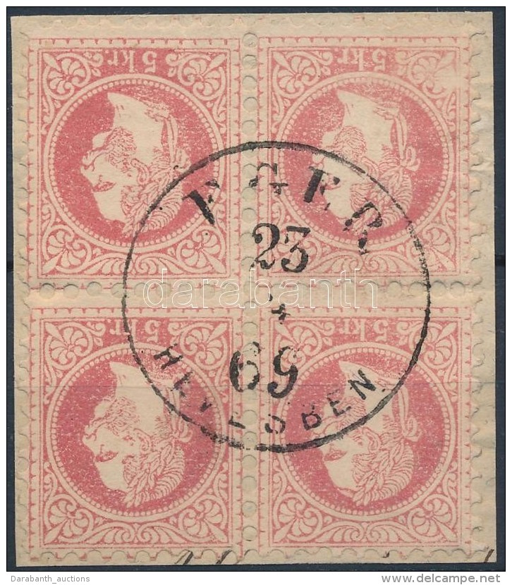1867 5kr N&eacute;gyest&ouml;mb / Block Of 4 'EGER HEVESBEN' - Otros & Sin Clasificación