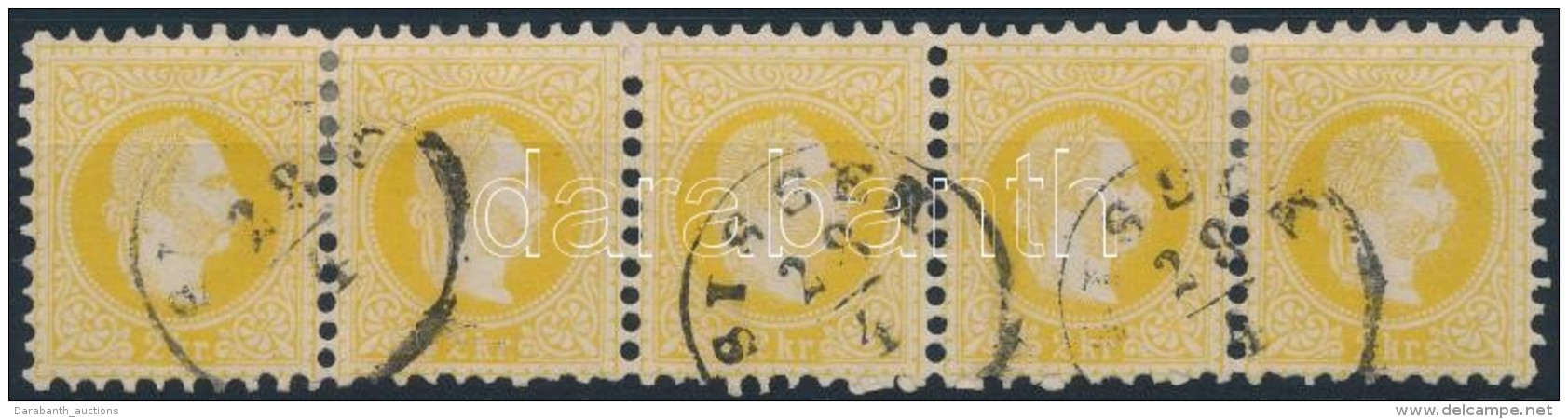 O 1867 2kr S&aacute;rga &ouml;t&ouml;scs&iacute;k / Yellow Stripe Of 5 'SISSEK' - Otros & Sin Clasificación