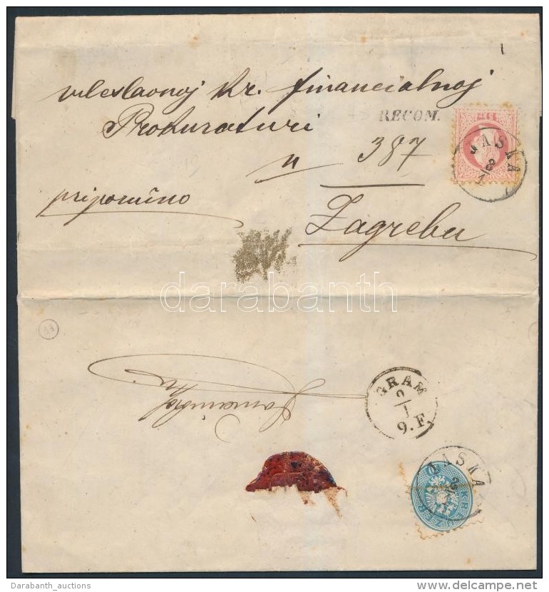 1868 1867 5kr + 1864 10kr H&aacute;toldalon (felbont&aacute;skor Elv&aacute;gva &eacute;s Visszaragasztva)... - Autres & Non Classés