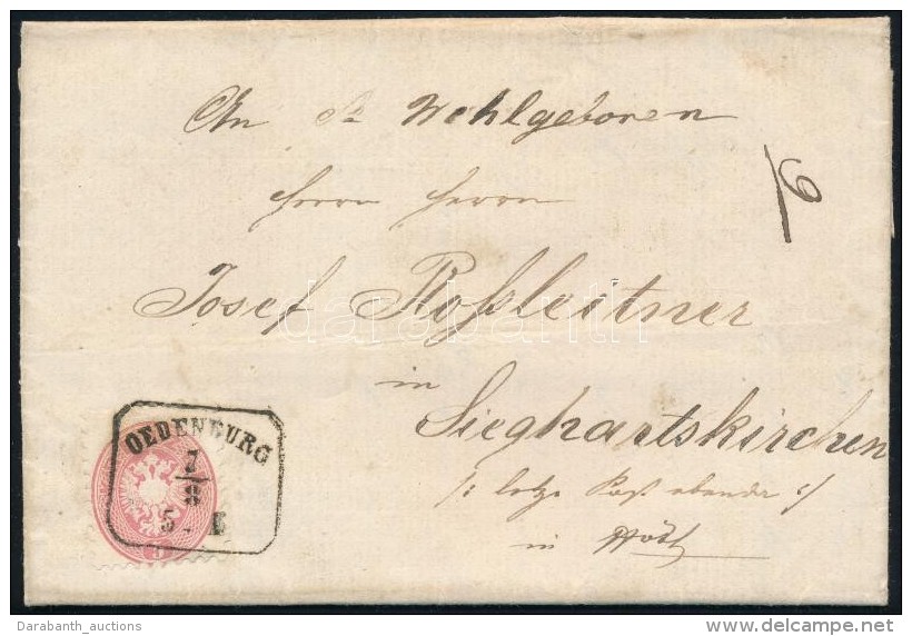 1866 5kr Lev&eacute;len / On Cover 'OEDENBURG' - Sieghartskirchen (luxus B&eacute;lyegz&eacute;s) - Other & Unclassified