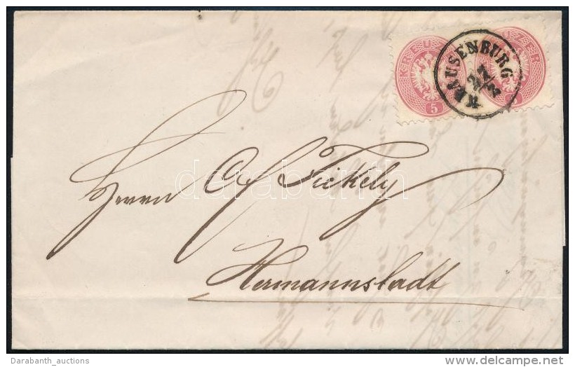 1865 5kr P&aacute;r Lev&eacute;len / Pair On Cover 'KLAUSENBURG' - Hermannstadt - Other & Unclassified