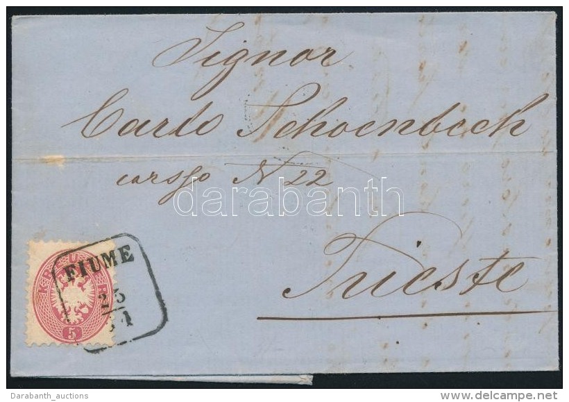 1864 5kr Lev&eacute;len / On Cover 'FIUME' - Trieste - Other & Unclassified