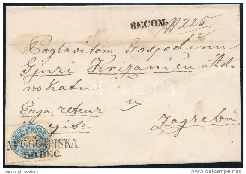 ~ 1863 2x10kr Aj&aacute;nlott Lev&eacute;len/ On Registered Cover ,, NEUGRADISKA' - Zagreb - Otros & Sin Clasificación