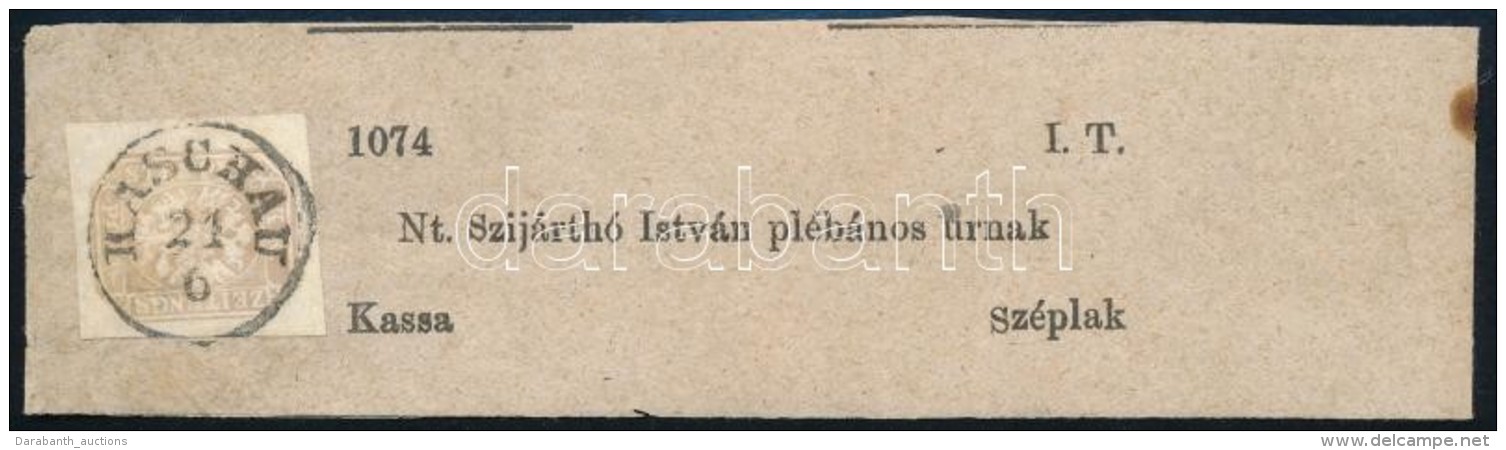 ~1863 Teljes C&iacute;mszalag H&iacute;rlapb&eacute;lyeggel / Complete Wrapper With Newspaper Stamp 'KASCHAU' - Otros & Sin Clasificación