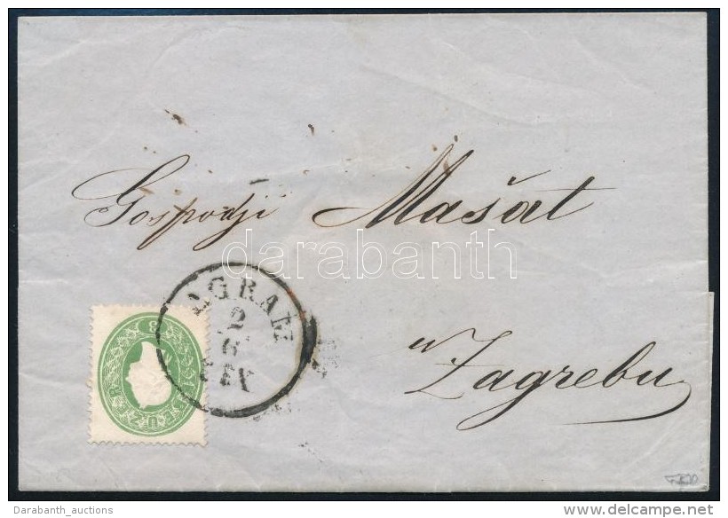 ~1863 3kr Helyi Lev&eacute;len / On Local Cover 'AGRAM' Signed: Puschmann - Autres & Non Classés