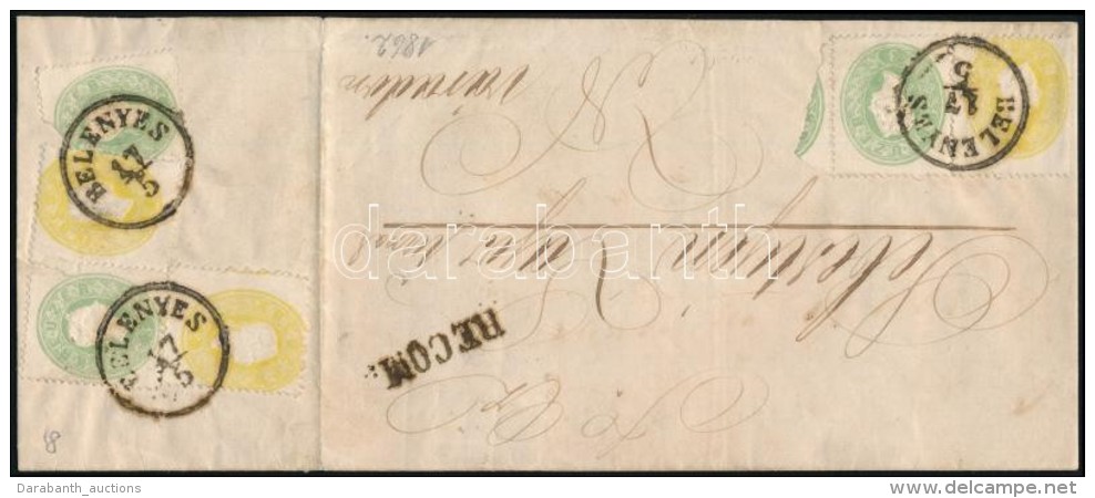 1862 3 X 2kr + 3 X 3kr T&aacute;vols&aacute;gi Aj&aacute;nlott Lev&eacute;len / On Registered Domestic Cover... - Otros & Sin Clasificación