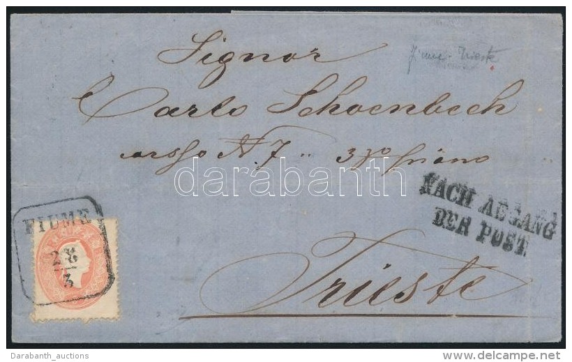 1861 5kr Lev&eacute;len / On Cover 'FIUME' - 'TRIESTE' - Other & Unclassified