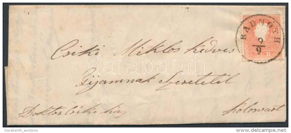 1859-1861 5kr Lev&eacute;len / On Cover 'RADN&Oacute;TH' - 'KLAUSENBURG' - Autres & Non Classés