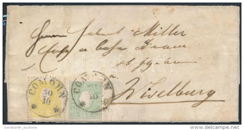 1858-1861 2kr + 3kr Z&ouml;ld / Green Lev&eacute;len / On Cover 'COMORN' - 'WIESELBURG' - Otros & Sin Clasificación