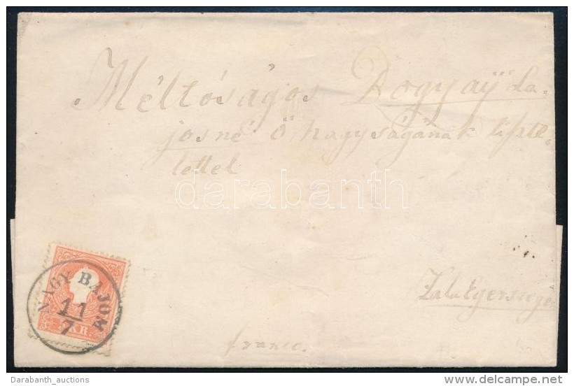 1858 5kr II. Lev&eacute;len / On Cover 'NAGY BAJOM' (Gudlin 150 P) - Otros & Sin Clasificación