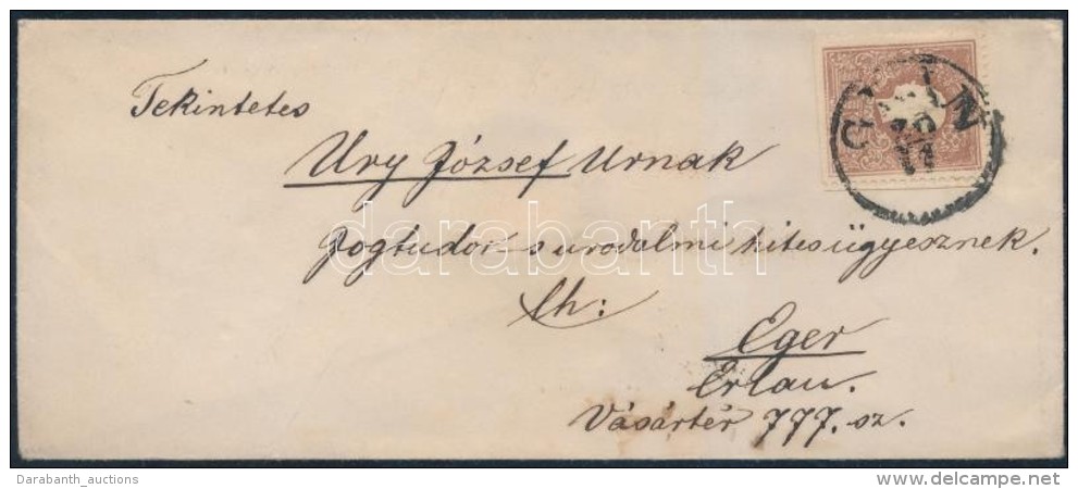 1858 10kr I. 2 Oldalt Oll&oacute;val V&aacute;gva / Cut With Scissors On 2 Sides 'GRAN' - 'PESTH' - 'ERLAU' - Autres & Non Classés