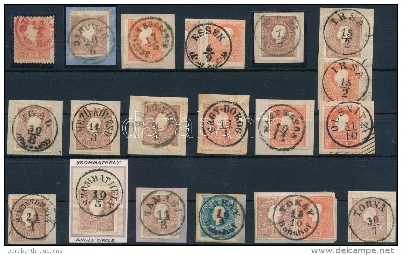 1858 20 Db B&eacute;lyeg Luxus B&eacute;lyegz&eacute;sekkel, K&ouml;zte Piros 'BUTTYIN Im Banat' / 20 Stamps With... - Otros & Sin Clasificación