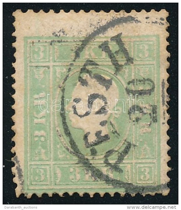 O 1858 Elfogazott K&eacute;kesz&ouml;ld 3kr / Bluegreen 3kr With Shifted Perforation 'PESTH' Certificate: Steiner - Otros & Sin Clasificación