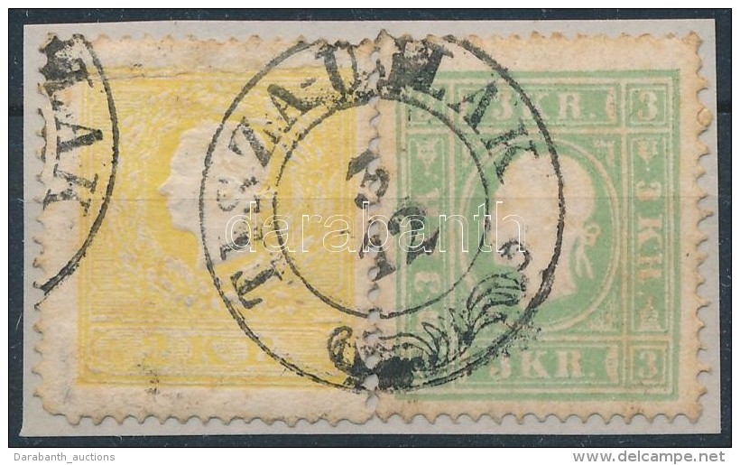 O 1858 2kr + 3kr Egy K&uuml;ldem&eacute;nyrÅ‘l, Pap&iacute;rlapra Ragasztva / From The Same Cover, Sticked On Paper... - Otros & Sin Clasificación