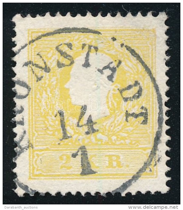 O 1858 2kr II Vil&aacute;gos S&aacute;rga / Light Yellow 'KRONSTADT' Certificate: Steiner - Autres & Non Classés