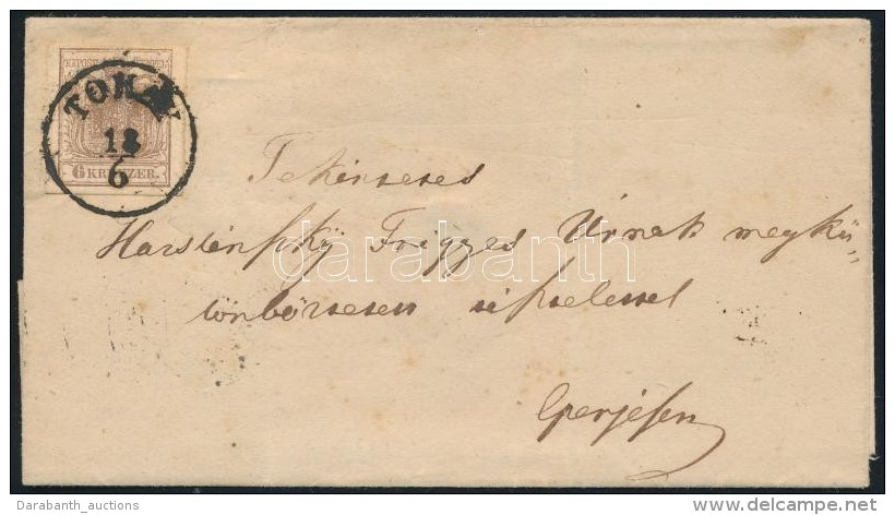 1854 6kr HP III. Lev&eacute;len / On Cover 'TOKAY' - Eperjes - Otros & Sin Clasificación