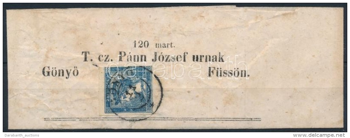 1851 H&iacute;rlapb&eacute;lyeg Teljes C&iacute;mszalagon / Newspaper Stamp On Complete Wrapper 'G&Ouml;NYÅ' - Autres & Non Classés