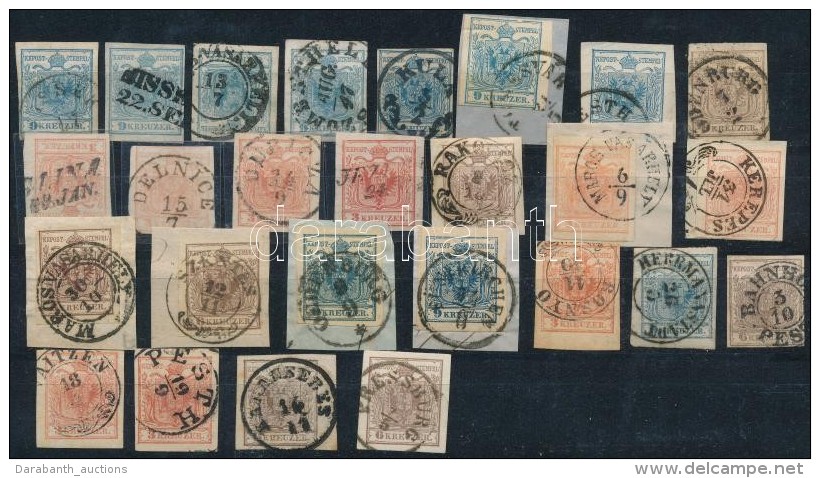 O 1850 26 Db B&eacute;lyeg, K&ouml;zte Lemezhib&aacute;k, Ritka B&eacute;lyegz&eacute;sek / 26 Stamps, A Few With... - Autres & Non Classés