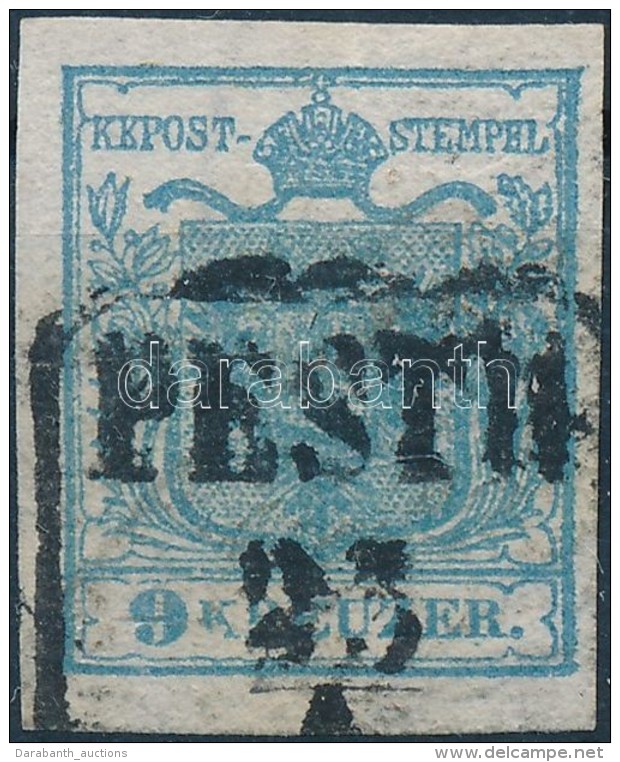 O 1850 9kr HP I V&iacute;zjeles / With Watermark 'PESTH' Signed: Ferchenbauer - Otros & Sin Clasificación