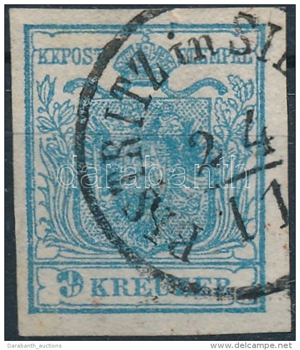 O 1850 9kr HP II Lemezhib&aacute;s B&eacute;lyeg / With Plate Flaw 'BISTRITZ In SI(EBENB&Uuml;RGEN)' - Otros & Sin Clasificación