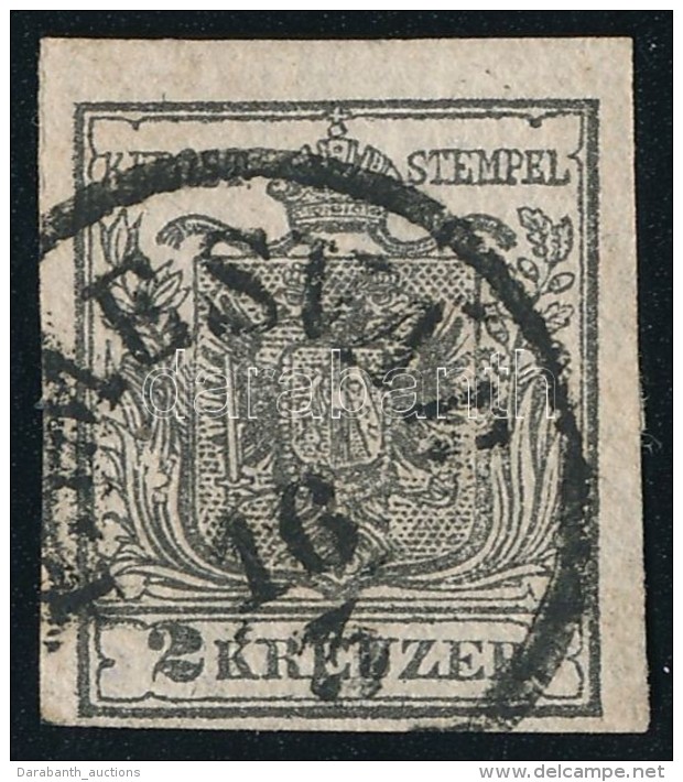 O 1850 2kr HP I B Sz&uuml;rk&eacute;sfekete / Grey Black 'TEMESV&Aacute;R' Certificate: Steiner - Autres & Non Classés