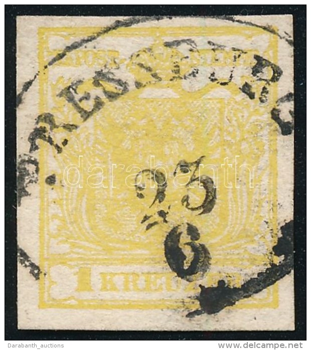 O 1850 1kr MP III. Citroms&aacute;rga / Yellow ,,PRESSBURG' Certificate: Steiner - Autres & Non Classés
