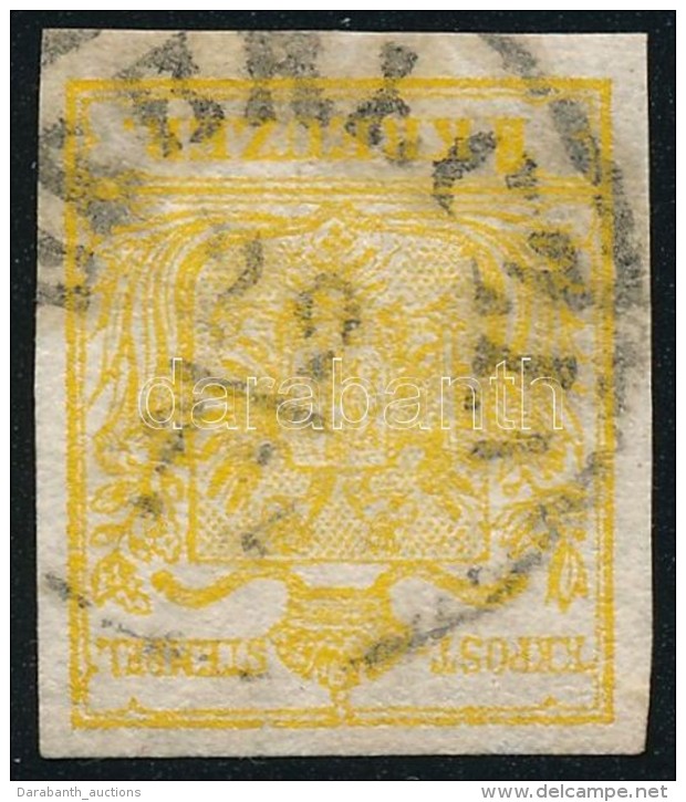 O 1850 1kr MP III. Kadmiums&aacute;rga / Cadmium Yellow ,,DEBRECZIN' Certificate: Steiner - Autres & Non Classés