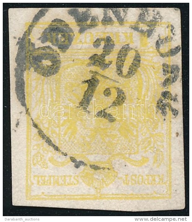 O 1850 1kr MP III. B Citroms&aacute;rga / Yellow ,,&Ouml;DENBURG' Certificate: Steiner - Otros & Sin Clasificación