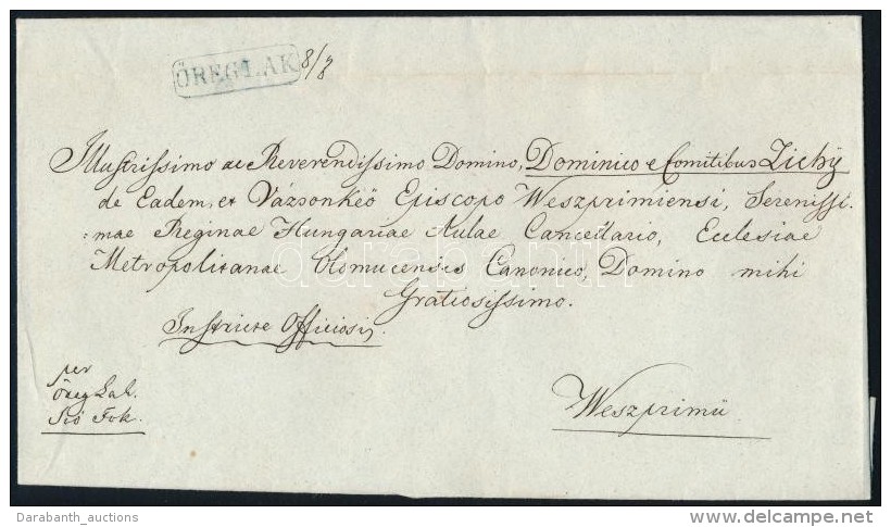 1845 Ex Offo K&eacute;k / Blue '&Ouml;REGLAK' - Weszprimi - Autres & Non Classés