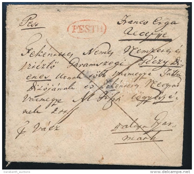 1830 Franco Ergs Recepisse Piros / Red 'PESTH' - Balassa Gyarmath - Other & Unclassified