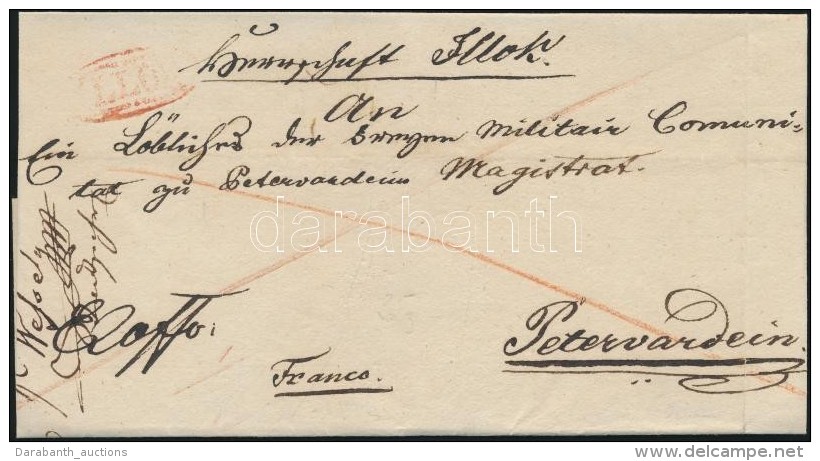 1830 Franco Piros / Red 'ILLOK' - Peterwardein - Autres & Non Classés