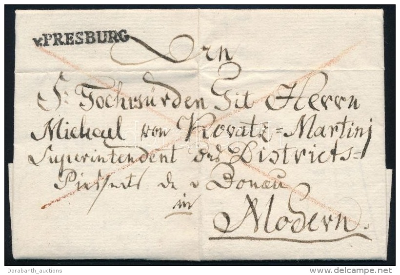 1824 Franco Lev&eacute;l H&aacute;toldali 2kr Port&oacute;val 'v.PRESBURG' - Modern Certificate: Czir&oacute;k - Autres & Non Classés