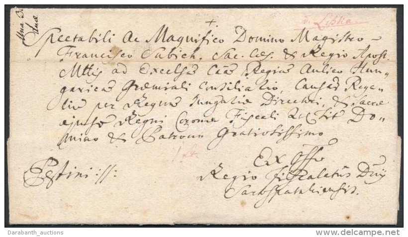 1783 Ex Offo Lila, K&eacute;z&iacute;r&aacute;sos / Handwritten, Purple 'v.Liszka' &eacute;s Postamesteri... - Other & Unclassified