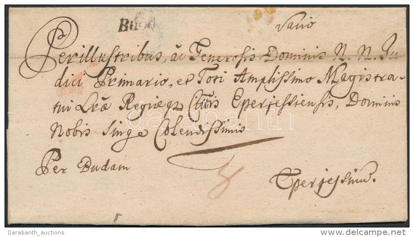 1770 Port&oacute;s Lev&eacute;l / Unpaid Cover 'Buda.' - Andere & Zonder Classificatie