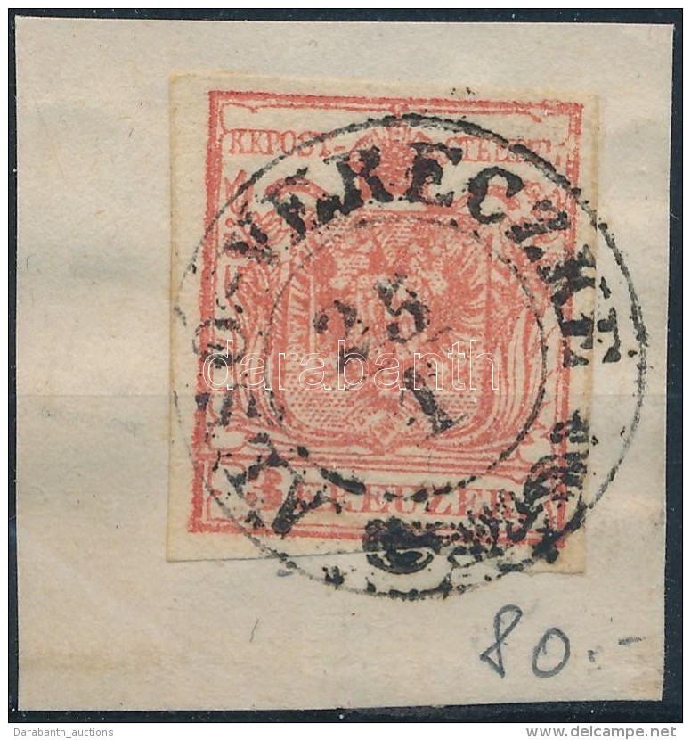 1850 3kr Lemezhib&aacute;s Friss Sz&iacute;nÅ± B&eacute;lyeg / With Plate Flaw 'ALS&Oacute;-VERECZKE' (Gudlin 300... - Otros & Sin Clasificación