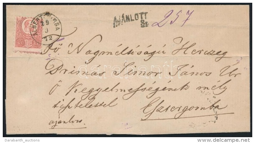 1872 R&eacute;znyomat 5kr &eacute;s 10kr Aj&aacute;nlott Lev&eacute;len Simor J&aacute;nos... - Other & Unclassified