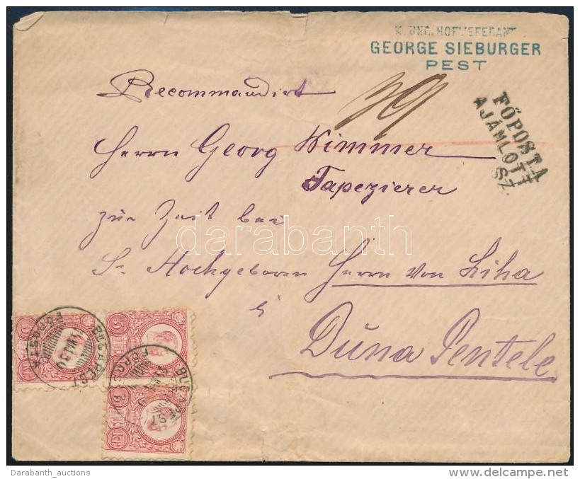 1874 3 X R&eacute;znyomat 5kr Aj&aacute;nlott Lev&eacute;len / 3 X Mi 10 On Registered Cover 'BUDAPEST' -... - Otros & Sin Clasificación