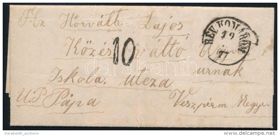 1877 Port&oacute;s Lev&eacute;l / Unpaid Cover 'R&Eacute;V-KOM&Aacute;ROM' - 'GYÅR' - P&aacute;pa - Otros & Sin Clasificación