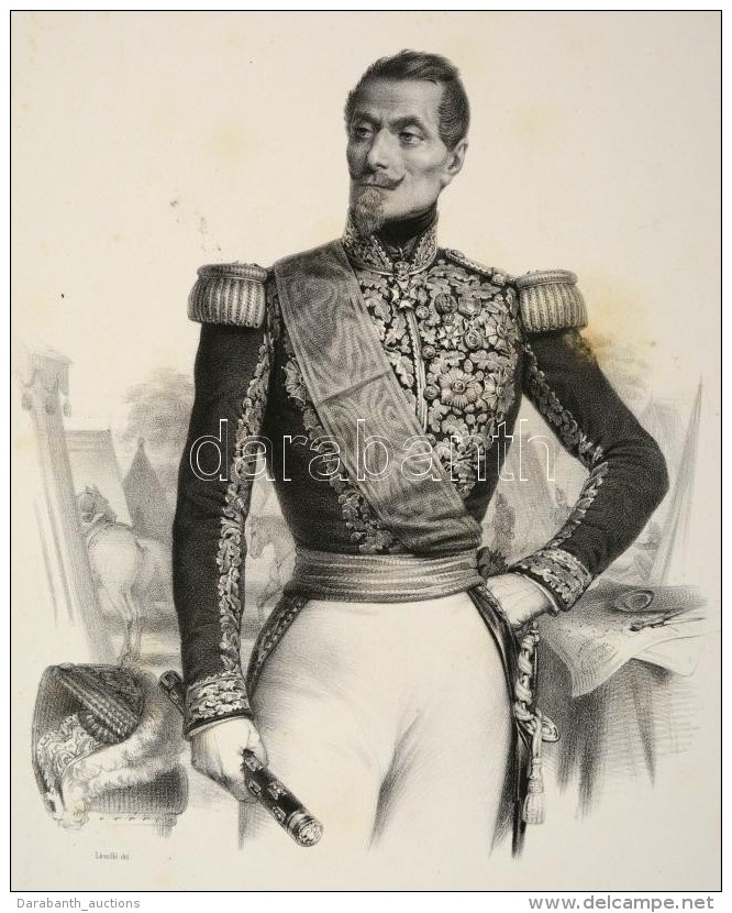 1854 Armand Jacques Achille Leroy De Saint-Arnaud, (1798-1854) Francia Marsall Nagym&eacute;retÅ± KÅ‘nyomatos... - Estampas & Grabados